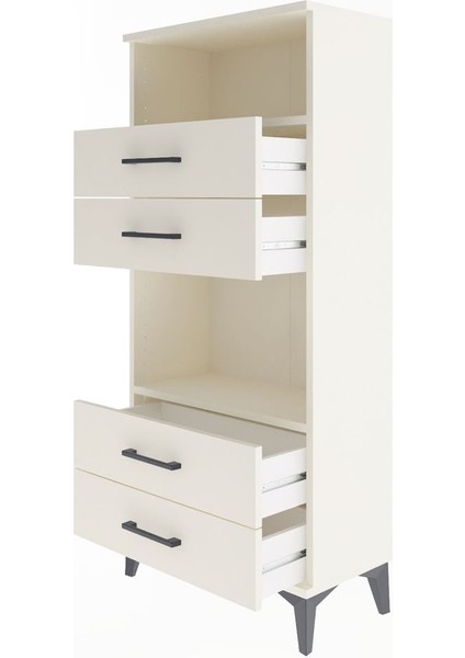 Arges Dolap 2 Raflı 4 Çekmeceli 60X30X134 Aytaşı-Aytaşı fırsatları