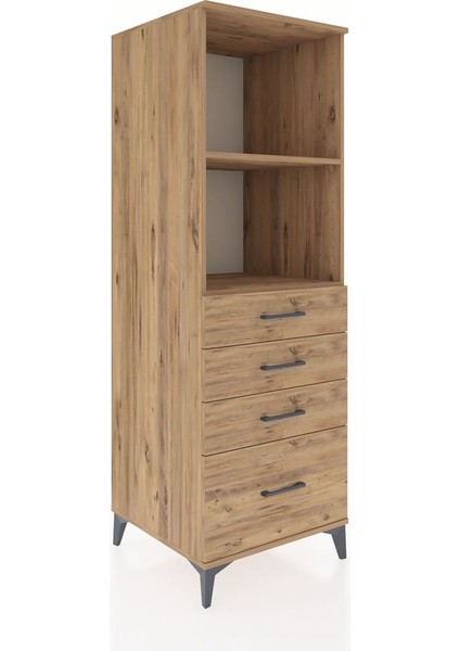 Kronos Dolap 2 Raflı 4 Çekmeceli 60X59X182 Çam-Çam fiyatları