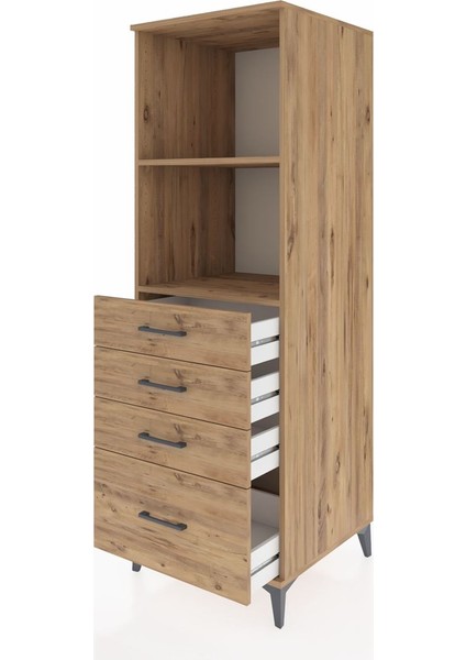Kronos Dolap 2 Raflı 4 Çekmeceli 60X59X182 Çam-Çam fırsatları
