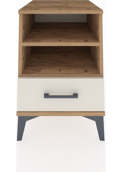 Kronos Komodin 2 Raflı Tek Çekmeceli 44X59X64 Çam-Aytaşı