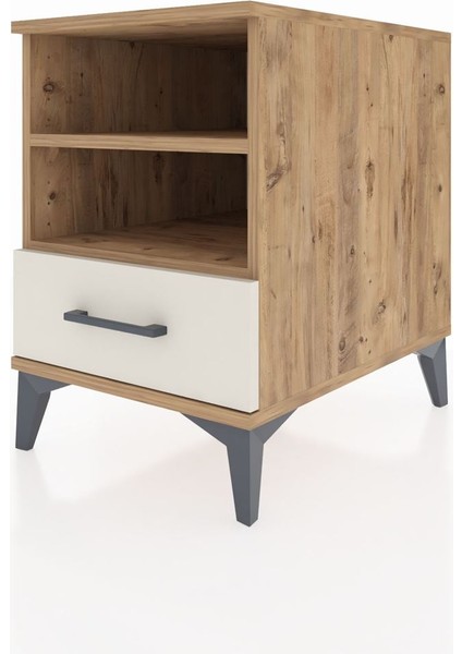 Kronos Komodin 2 Raflı Tek Çekmeceli 44X59X64 Çam-Aytaşı modelleri