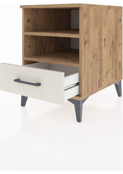 Kronos Komodin 2 Raflı Tek Çekmeceli 44X59X64 Çam-Aytaşı fırsatları