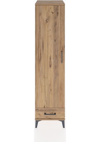 Hyperion Dolap 4 Raflı Tek Çekmeceli Tek Kapaklı 44X44X182 Çam-Çam