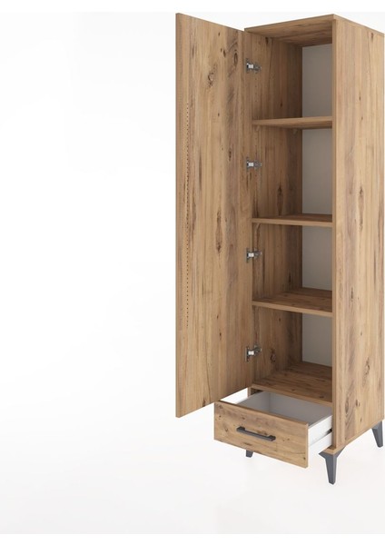 Hyperion Dolap 4 Raflı Tek Çekmeceli Tek Kapaklı 44X44X182 Çam-Çam fırsatları