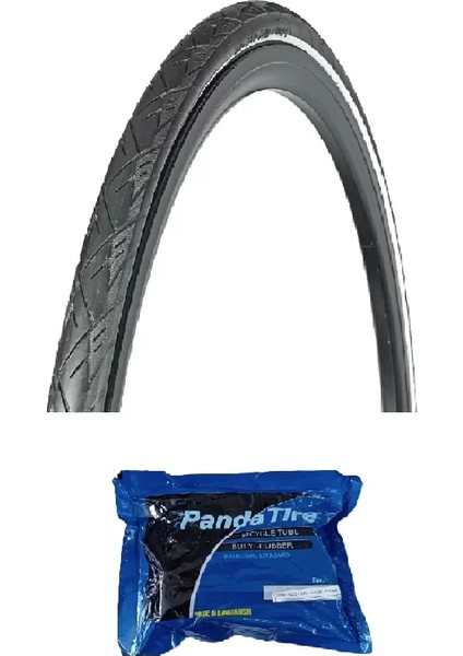28 Jant 28X1.50 (700X38C) (40-622) 6 mm Zırhlı Reflektörlü H-489 Bisiklet Dış Lastiği + Plus Panda Iç Lastik Seti