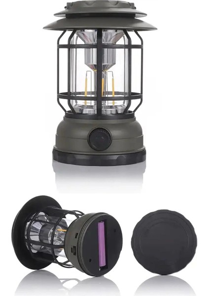 USB Şarjlı LED Kamp Lambası - Bluetooth Müzik Çalar, El Feneri ve Cep Telefonu Şarj Cihazı modelleri