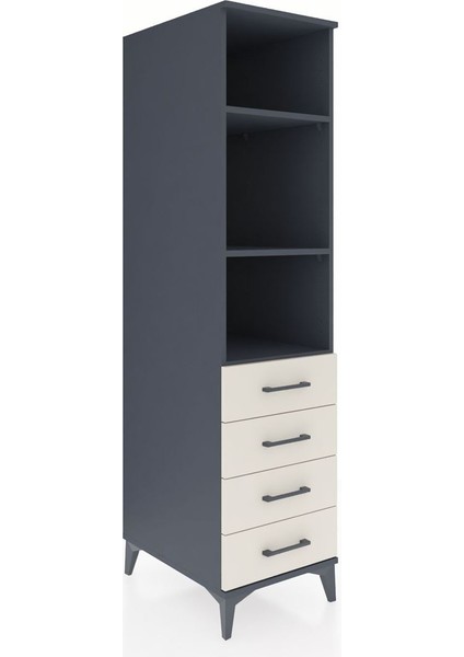 Kronos Dolap 3 Raflı 4 Çekmeceli 44X59X182 Antrasit-Aytaşı fiyatları