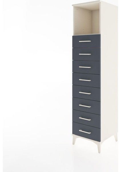 Hyperion Dolap Tek Raflı 8 Çekmeceli 44X44X182 Aytaşı-Antrasit modelleri