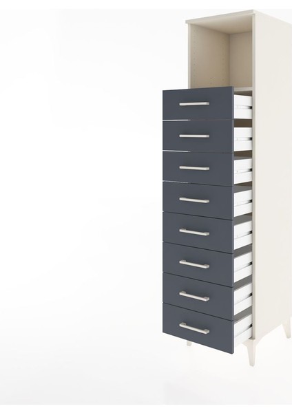 Hyperion Dolap Tek Raflı 8 Çekmeceli 44X44X182 Aytaşı-Antrasit fırsatları