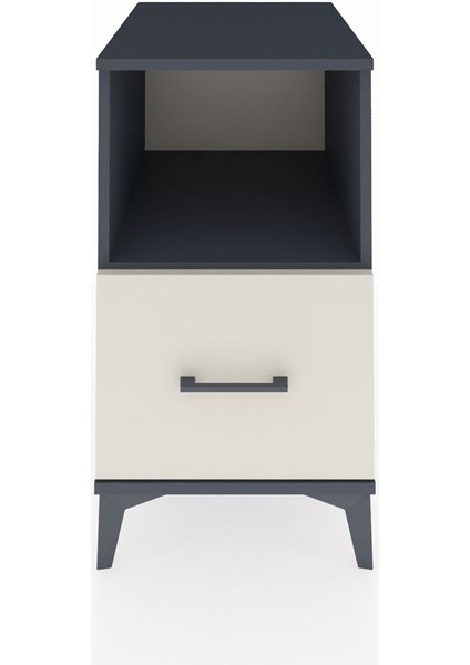 Kronos Komodin Tek Raflı Tek Çekmeceli 44X59X80 Antrasit-Aytaşı