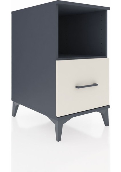 Kronos Komodin Tek Raflı Tek Çekmeceli 44X59X80 Antrasit-Aytaşı fiyatları