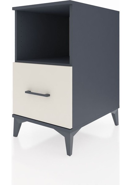 Kronos Komodin Tek Raflı Tek Çekmeceli 44X59X80 Antrasit-Aytaşı modelleri