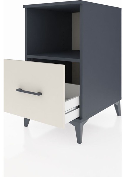 Kronos Komodin Tek Raflı Tek Çekmeceli 44X59X80 Antrasit-Aytaşı fırsatları