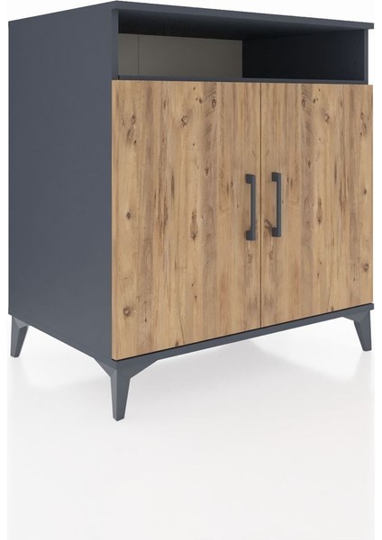 Kronos Şifonyer 3 Raflı 2 Kapaklı 88X59X96 Antrasit-Çam fiyatları