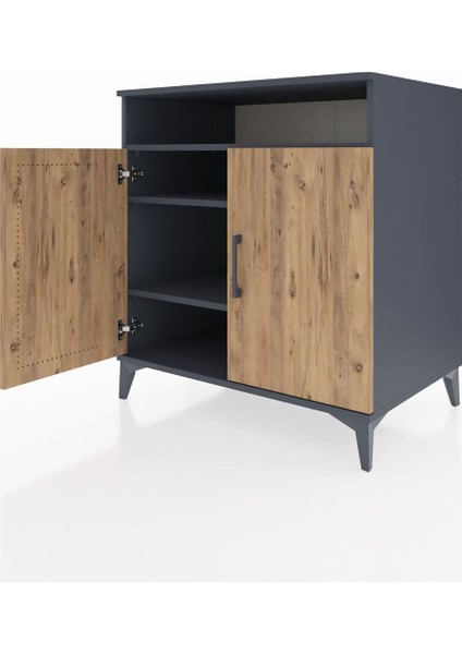Kronos Şifonyer 3 Raflı 2 Kapaklı 88X59X96 Antrasit-Çam fırsatları