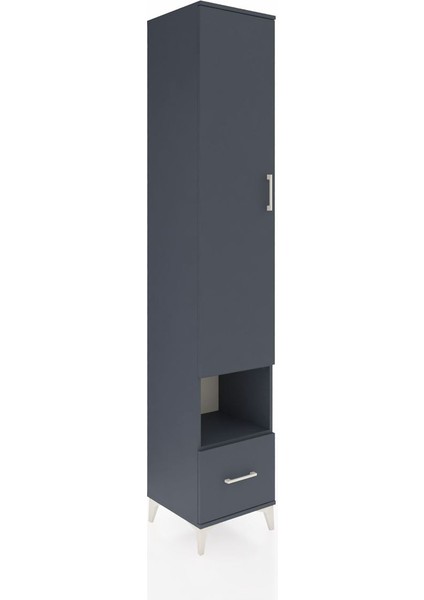 Hyperion Dolap 6 Raflı Tek Çekmeceli Tek Kapaklı 44X44X243 Antrasit-Antrasit fiyatları