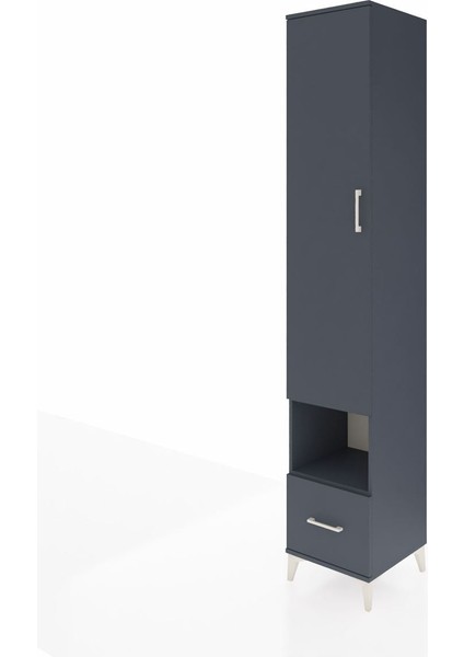 Hyperion Dolap 6 Raflı Tek Çekmeceli Tek Kapaklı 44X44X243 Antrasit-Antrasit modelleri