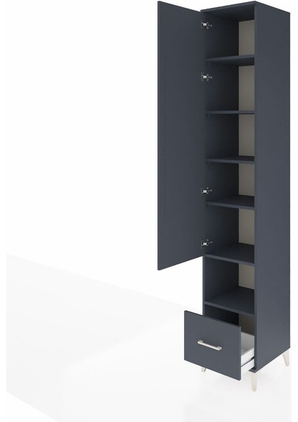 Hyperion Dolap 6 Raflı Tek Çekmeceli Tek Kapaklı 44X44X243 Antrasit-Antrasit fırsatları