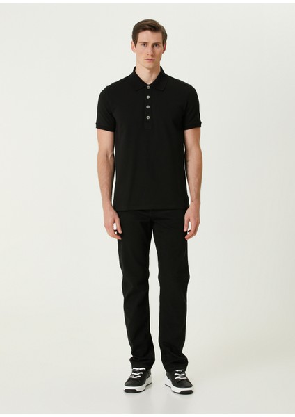 Siyah Polo Yaka Logo Jakarlı T-Shirt fiyatları