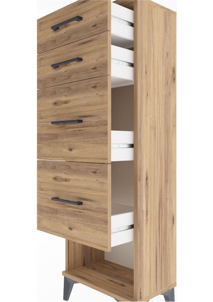 Arges Dolap 4 Çekmeceli 44X30X134 Çam-Çam indirimleri