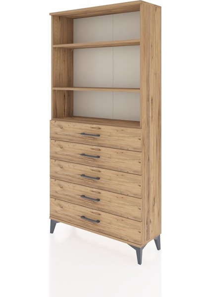 Arges Dolap 3 Raflı 5 Çekmeceli 88X30X182 Çam-Çam modelleri