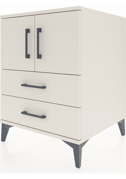 Kronos Komodin 2 Raflı 2 Çekmeceli 2 Kapaklı 60X59X80 Aytaşı-Aytaşı modelleri