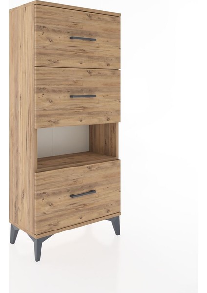 Hyperion Dolap Tek Raflı 3 Çekmeceli 60X44X134 Çam-Çam fiyatları