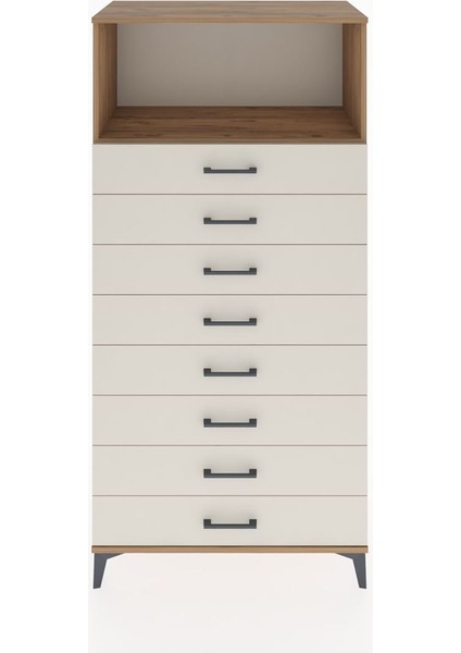 Hyperion Dolap Tek Raflı 8 Çekmeceli 88X44X182 Çam-Aytaşı