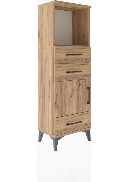 Arges Dolap 2 Raflı 3 Çekmeceli Tek Kapaklı 44X30X134 Çam-Çam fiyatları