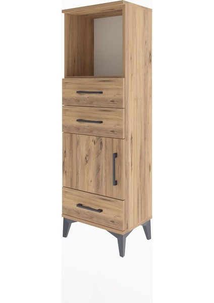 Arges Dolap 2 Raflı 3 Çekmeceli Tek Kapaklı 44X30X134 Çam-Çam modelleri