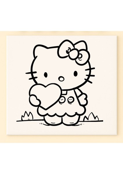 Çocuklar Için Hello Kitty 20X20 Tuval Boyama Seti – Eğlenceli Aktivite, Çocuk Hediye Seti modelleri