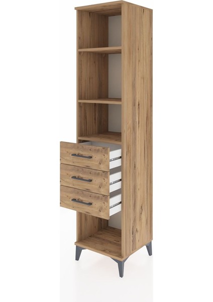 Hyperion Dolap 3 Raflı 3 Çekmeceli 44X44X195 Çam-Çam fırsatları