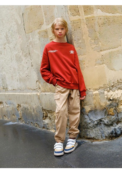 Yeni Sezon Beli Lastikli Erkek Çocuk Kargo Jogger Pantolon