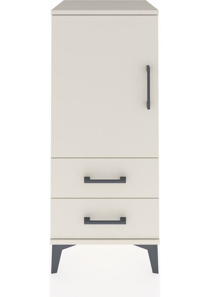 Hyperion Komodin 2 Raflı 2 Çekmeceli Tek Kapaklı 44X44X106 Aytaşı-Aytaşı