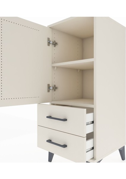 Hyperion Komodin 2 Raflı 2 Çekmeceli Tek Kapaklı 44X44X106 Aytaşı-Aytaşı indirimleri