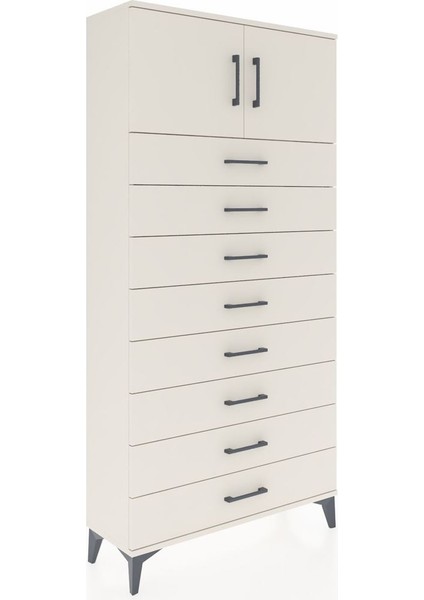 Arges Dolap Tek Raflı 8 Çekmeceli 2 Kapaklı 88X30X182 Aytaşı-Aytaşı fiyatları