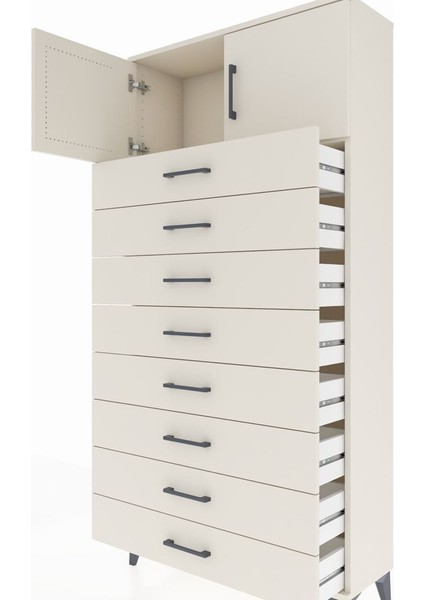 Arges Dolap Tek Raflı 8 Çekmeceli 2 Kapaklı 88X30X182 Aytaşı-Aytaşı indirimleri