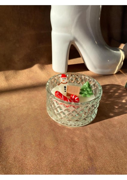 Yılbaşı Mumu - Kardan Adam, Çam Ağacı ,baston Şeker Dekoratif Mum - Yılbaşı Konsept Mumları