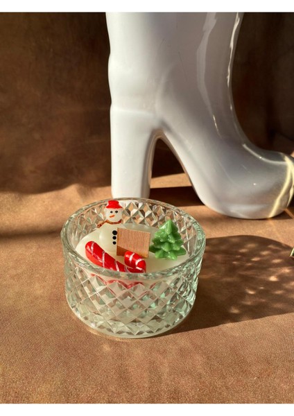 Yılbaşı Mumu - Kardan Adam, Çam Ağacı ,baston Şeker Dekoratif Mum - Yılbaşı Konsept Mumları