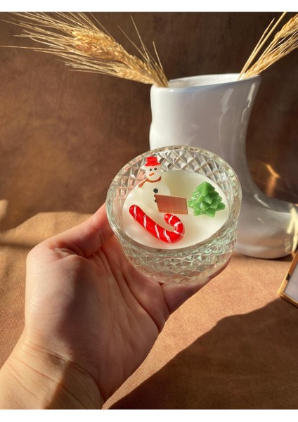 Yılbaşı Mumu - Kardan Adam, Çam Ağacı ,baston Şeker Dekoratif Mum - Yılbaşı Konsept Mumları