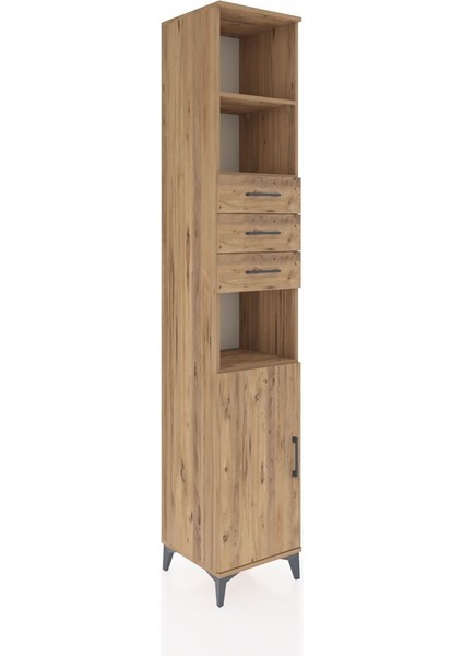 Hyperion Dolap 4 Raflı 3 Çekmeceli Tek Kapaklı 44X44X243 Çam-Çam fiyatları