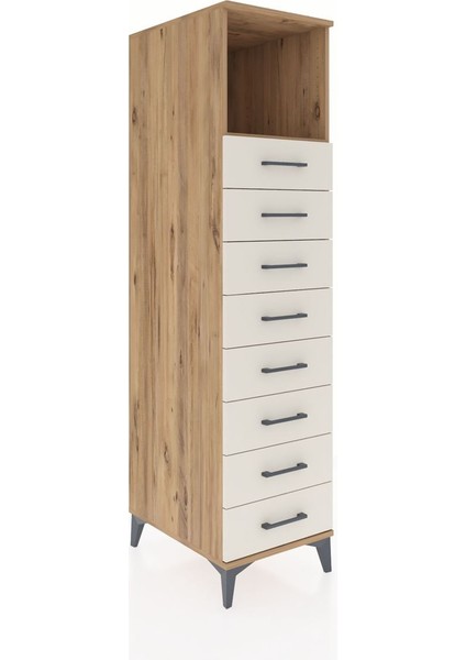 Kronos Dolap Tek Raflı 8 Çekmeceli 44X59X182 Çam-Aytaşı fiyatları