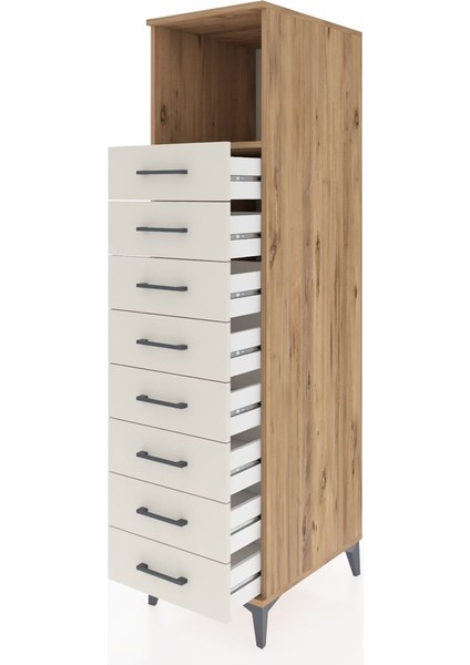 Kronos Dolap Tek Raflı 8 Çekmeceli 44X59X182 Çam-Aytaşı fırsatları