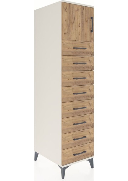 Kronos Dolap Tek Raflı 8 Çekmeceli Tek Kapaklı 44X59X182 Aytaşı-Çam fiyatları