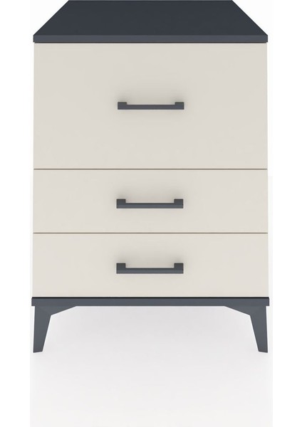 Kronos Komodin 3 Çekmeceli 60X59X80 Antrasit-Aytaşı