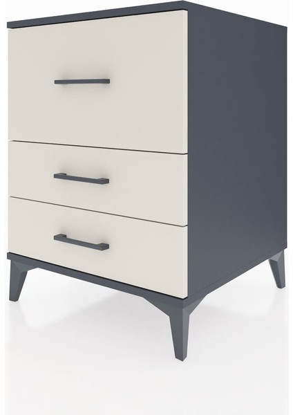 Kronos Komodin 3 Çekmeceli 60X59X80 Antrasit-Aytaşı modelleri