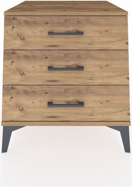 Kronos Komodin 3 Çekmeceli 60X59X64 Çam-Çam