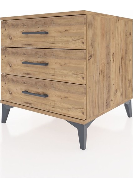 Kronos Komodin 3 Çekmeceli 60X59X64 Çam-Çam indirimleri