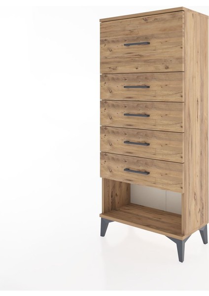 Hyperion Dolap 5 Çekmeceli 60X44X134 Çam-Çam modelleri