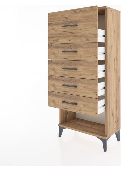 Hyperion Dolap 5 Çekmeceli 60X44X134 Çam-Çam fırsatları